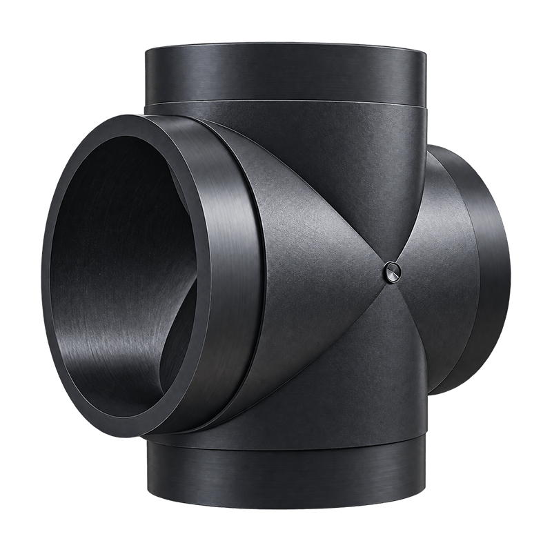 HDPE butt fusion equal cross PE100 pipe fitting