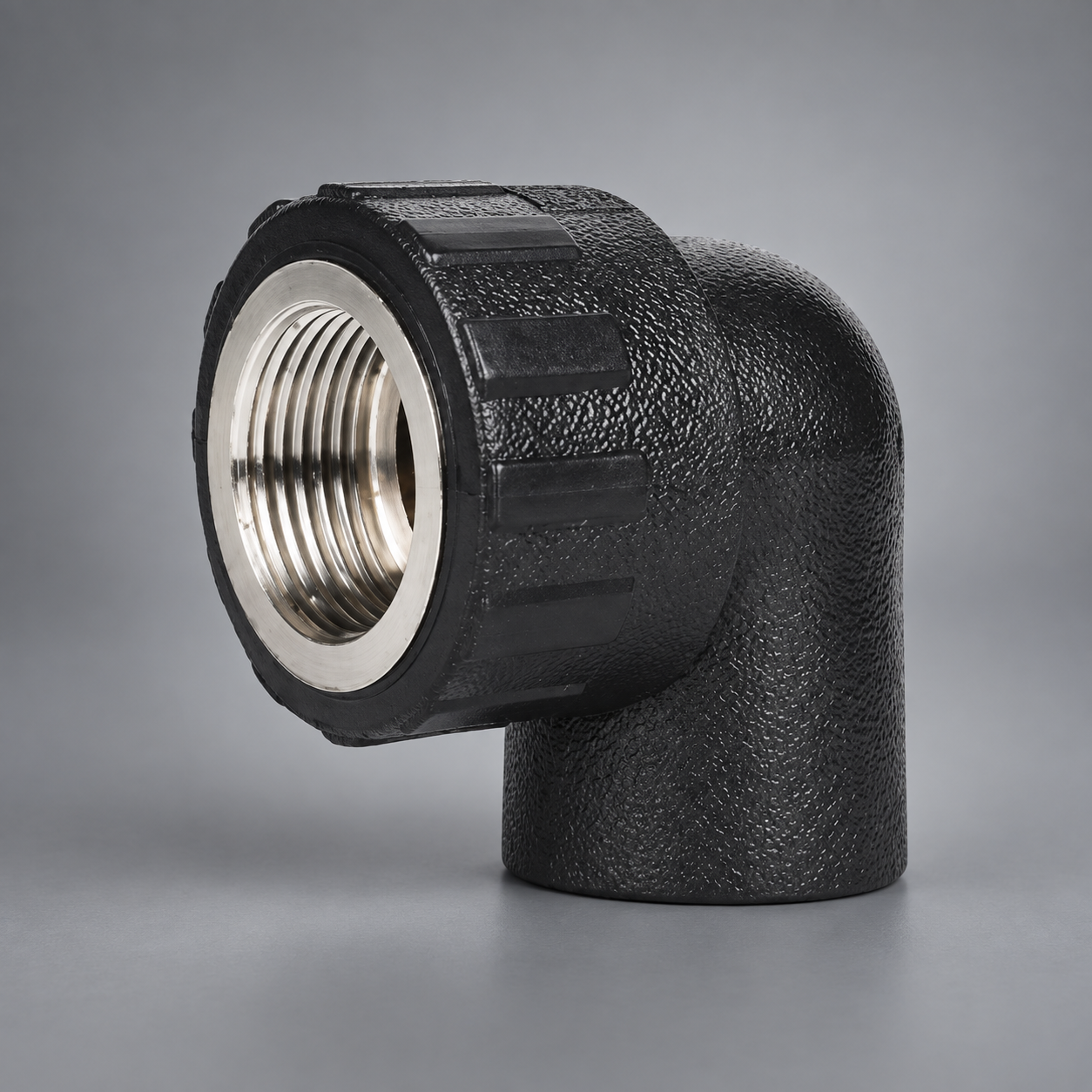 PE100 HDPE socket fusion female threaded 90 degree elbow for PE pipe systems