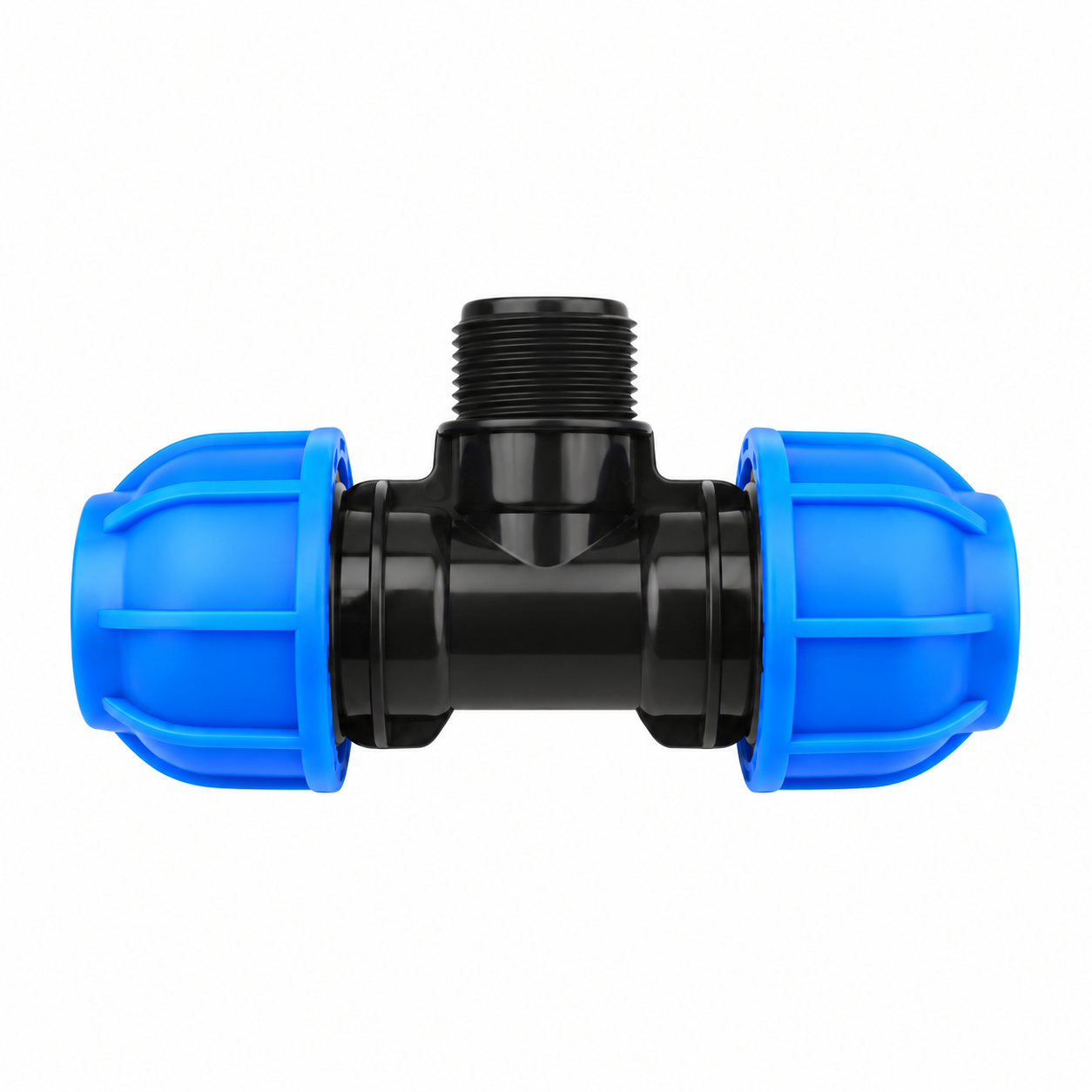 PP compression male threaded tee