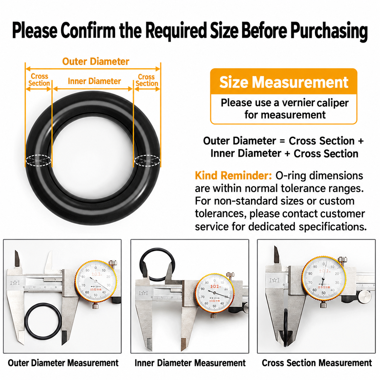 EPDM O-Ring size measurement guide