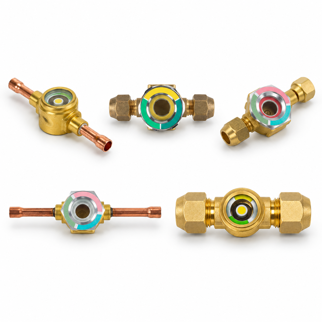 Refrigeration sight glass product range with ODF and SAE connections