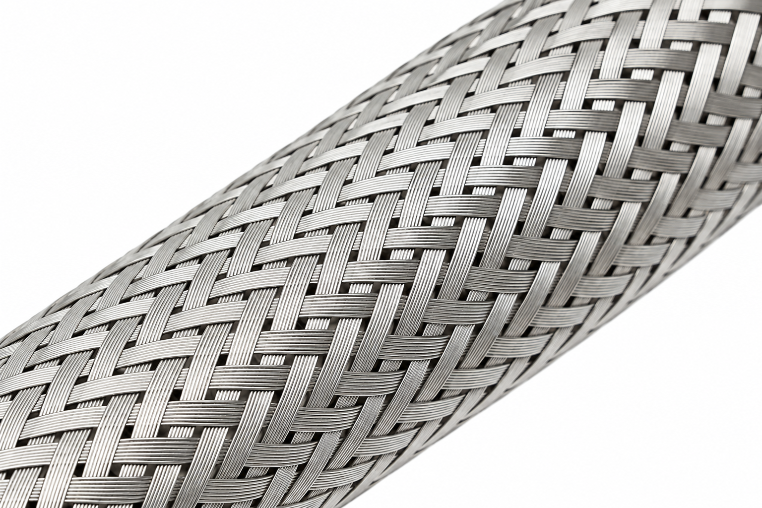 Braided stainless steel flexible section of a refrigeration vibration absorber